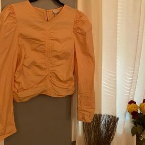 H & M Salmon Colored Puff Long Sleeve Shirt